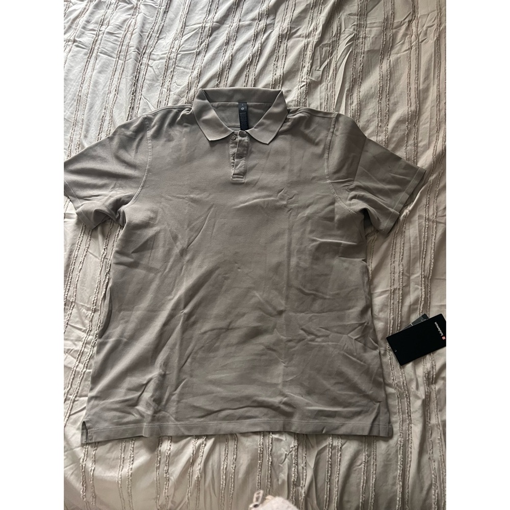 Men Lululemon Cotton Pique Short Sleeve Polo Shirt
